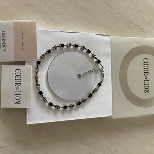 Black and Gold Women's Necklace with Swarovski crystal